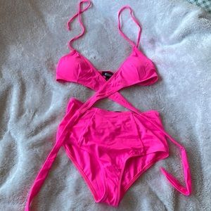 Pink Two Piece Missguided Swimsuit